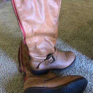 Tan high boots